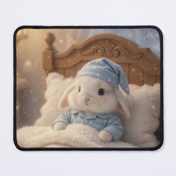 Item preview, Cute Baby Bunny in Pajamas Tucked into Bed – Sweet Dreams Art designed and sold by lovelistivkaa.