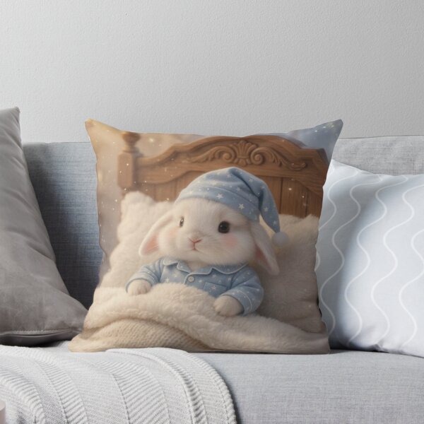 Item preview, Cute Baby Bunny in Pajamas Tucked into Bed – Sweet Dreams Art designed and sold by lovelistivkaa.