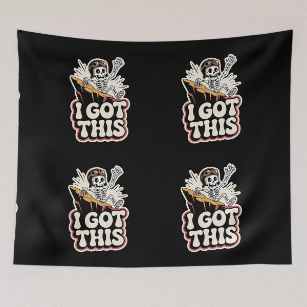 Item preview, I Got This Funny Skeleton Surfing Motivation Design designed and sold by Raw Tigers.