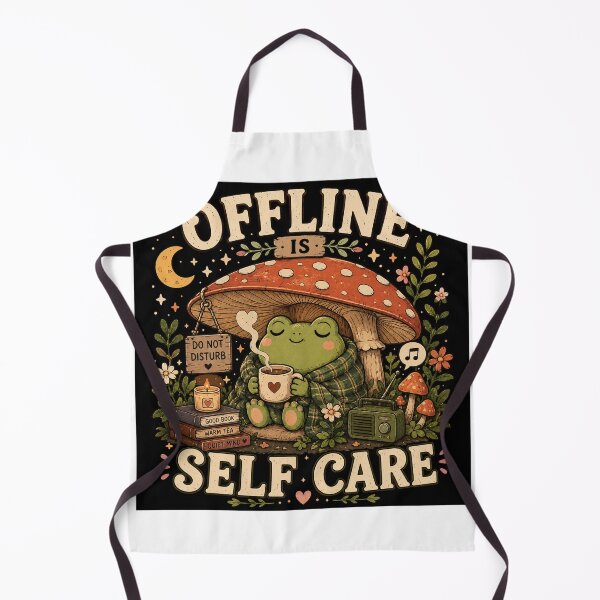 Item preview, Offline Is Self Care Cottagecore Frog T-Shirt designed and sold by Globivara Studio.
