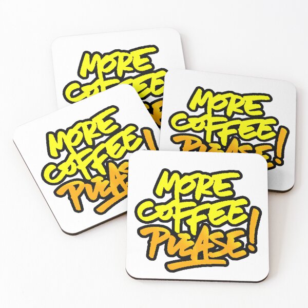 Item preview, More Coffee Please Typography Yellow Orange Coffee designed and sold by AstronautMerch.