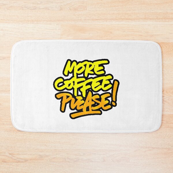 Item preview, More Coffee Please Typography Yellow Orange Coffee designed and sold by AstronautMerch.