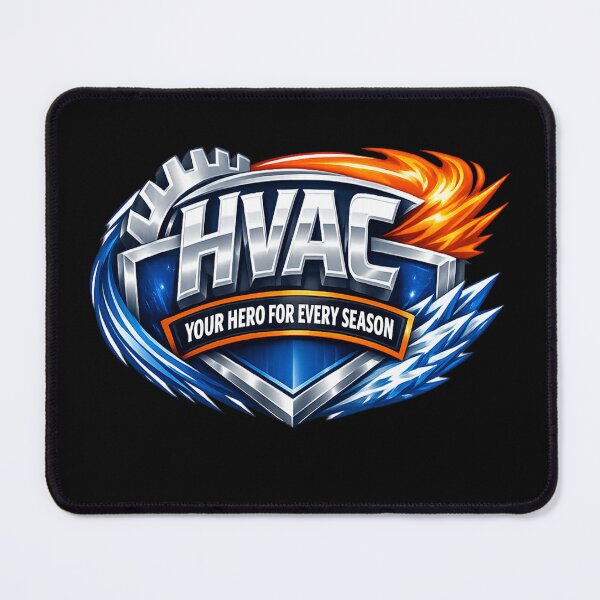 Item preview, HVAC Technician Hero Logo - Heating and Cooling Tech Gif designed and sold by FrozenHeat97.