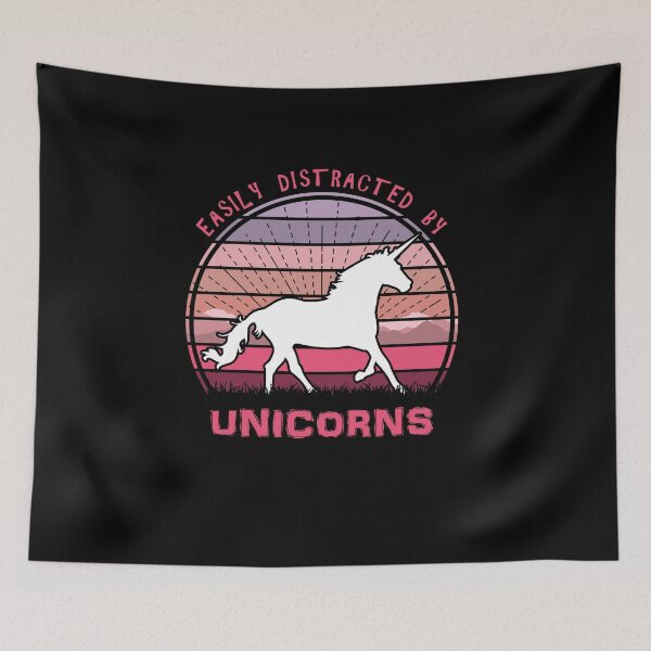 Item preview, Easily Distracted By Unicorns Retro Sunset designed and sold by marke770.