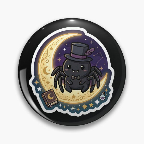 Item preview, Witchy Moon Spider - Kawaii Celestial Goth Sticker designed and sold by EnigmaticGoth.