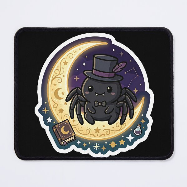 Item preview, Witchy Moon Spider - Kawaii Celestial Goth Sticker designed and sold by EnigmaticGoth.