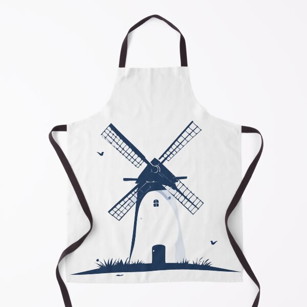 Item preview, Holland  Blue and White Windmill Illustration designed and sold by BetweenForms.