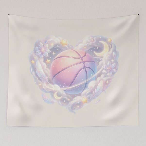 Item preview, Pastel Basketball Heart Cloud Stars Dreamy Celestial Design designed and sold by MythicCotton.