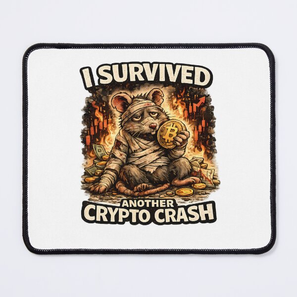 Item preview, I Survived Another Crypto Crash Funny Bitcoin Rat Meme designed and sold by DryHumorPrints.