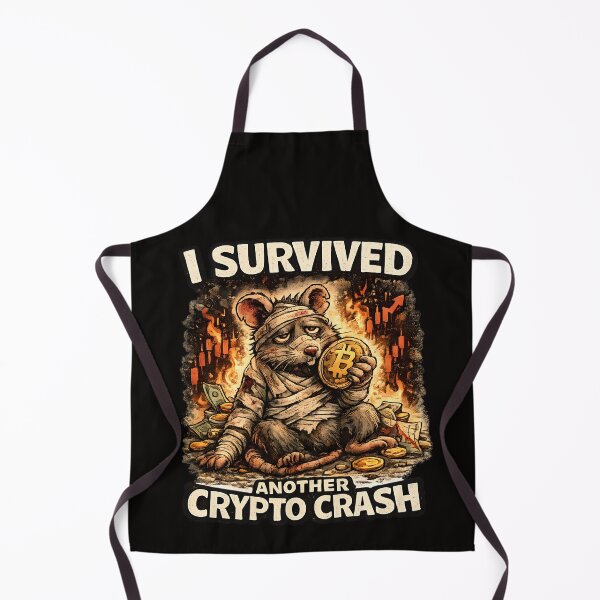 Item preview, I Survived Another Crypto Crash Funny Bitcoin Rat Meme designed and sold by DryHumorPrints.