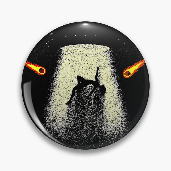 Item preview, Vintage UFO Alien Abduction with Flaming Meteors  designed and sold by FahdSpaceArt.