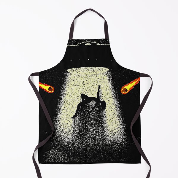 Item preview, Vintage UFO Alien Abduction with Flaming Meteors designed and sold by FahdSpaceArt.