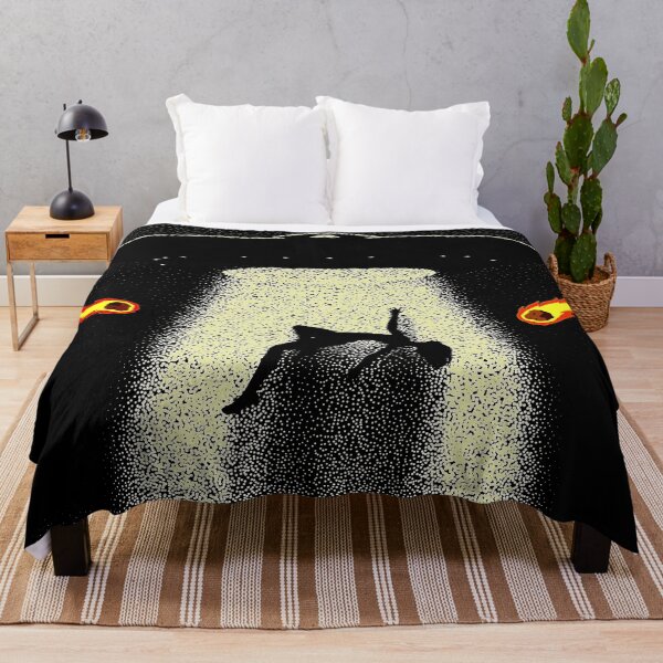 Item preview, Vintage UFO Alien Abduction with Flaming Meteors  designed and sold by FahdSpaceArt.