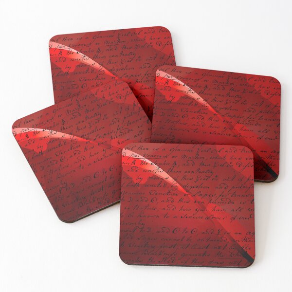 Item preview, Red abstract background with handwriting designed and sold by RinaGArt.