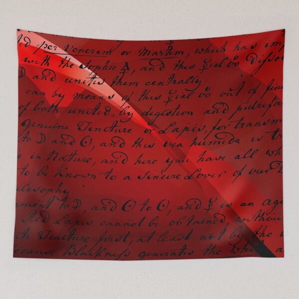 Item preview, Red abstract background with handwriting designed and sold by RinaGArt.