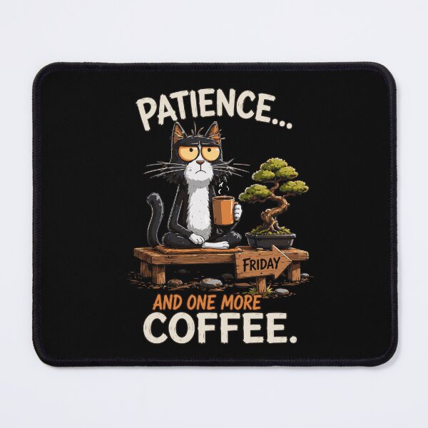 Item preview, Patience And Coffee Cat designed and sold by jodotodesign.
