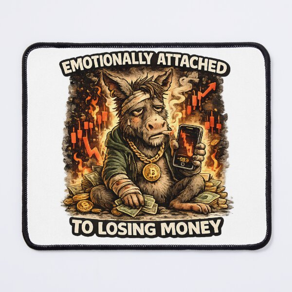 Item preview, Emotionally Attached To Losing Money Funny Crypto Donkey Meme designed and sold by DryHumorPrints.