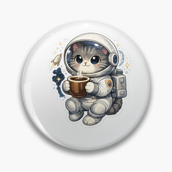 Item preview, Astronaut Cat Coffee Sticker designed and sold by ModernMoodCo.