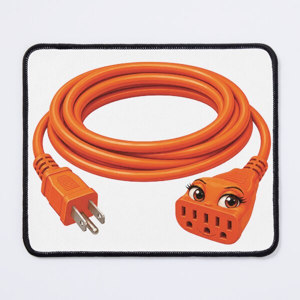 Item preview, Funny Orange Extension Cord with Face designed and sold by ShineEyePirate.