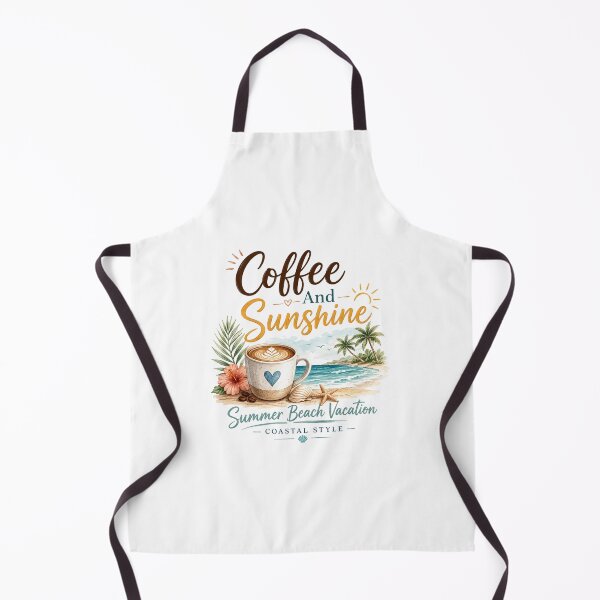 Item preview, Coffee And Sunshine Summer Beach Vacation Coastal Style Graphic designed and sold by Newthingzy.