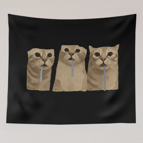 Item preview, Triple Drooling Goofy Cats Meme designed and sold by CDPrintsDesigns.