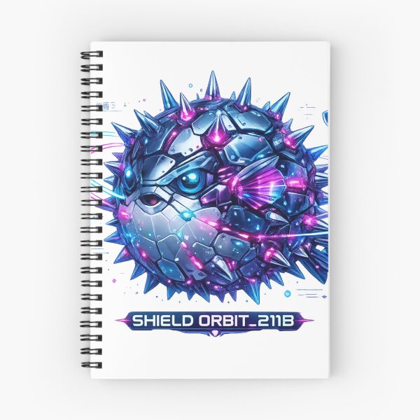 Item preview, Shield Orbit 2118 Cyber Pufferfish – Neon Biomechanical Defense Unit Design designed and sold by FusiTink.