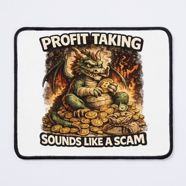 Item preview, Profit Taking Sounds Like A Scam Funny Crypto Dragon Meme designed and sold by DryHumorPrints.