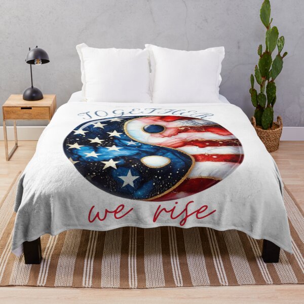 Item preview, Patriotic Yin Yang Art – Together We Rise USA Flag Design designed and sold by asudesign.