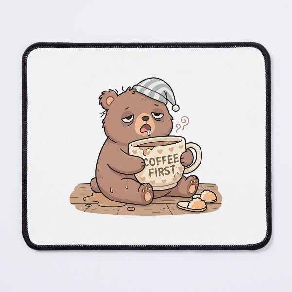 Item preview, Coffee First Sleepy Bear Cartoon designed and sold by banglalook.