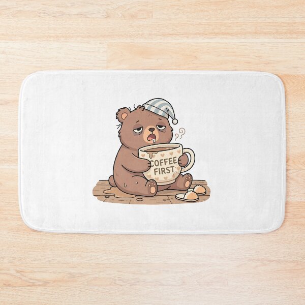Item preview, Coffee First Sleepy Bear Cartoon designed and sold by banglalook.