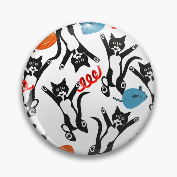 Item preview, Tuxedo cats playing repeat pattern designed and sold by MsBrillMakes.