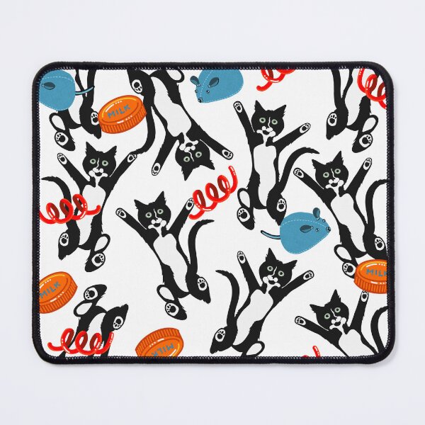Item preview, Tuxedo cats playing repeat pattern designed and sold by MsBrillMakes.