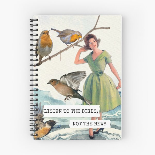 Item preview, Inspirational Collage: "Listen to the birds, not the news," designed and sold by SouthPrints.