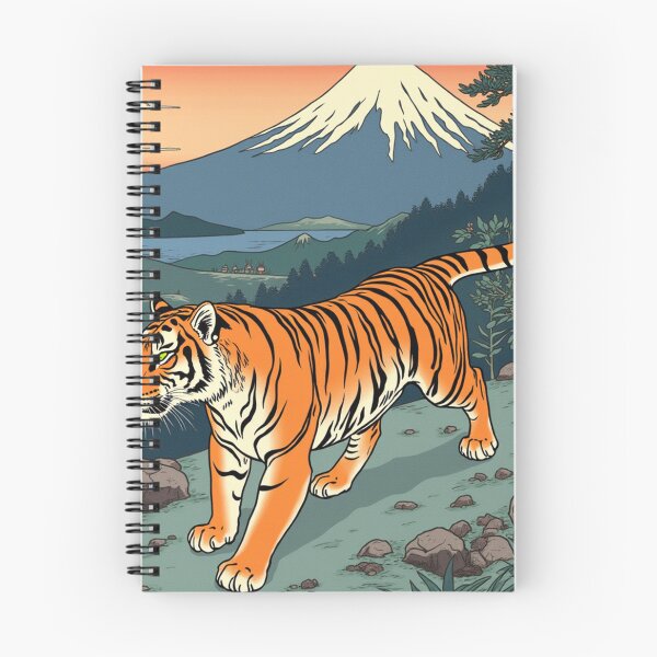 Item preview, Japanese tiger next to mount fuji designed and sold by Atlantico54.