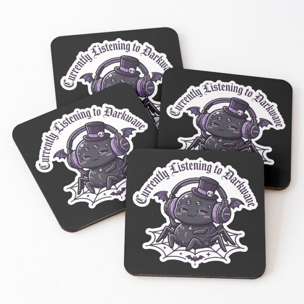 Item preview, Currently Listening to Darkwave - Kawaii Goth Spider Sticker designed and sold by EnigmaticGoth.