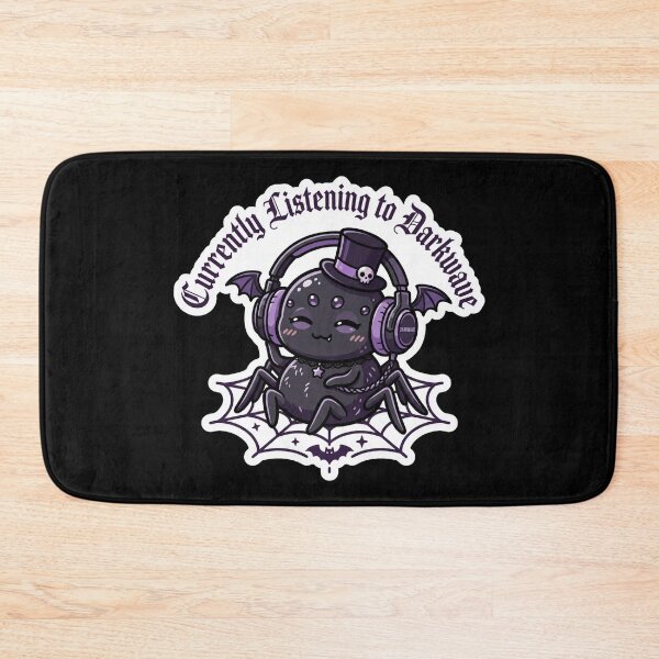 Item preview, Currently Listening to Darkwave - Kawaii Goth Spider Sticker designed and sold by EnigmaticGoth.