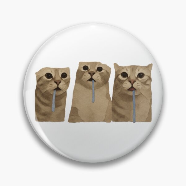 Item preview, Triple Drooling Goofy Cats Meme (White) designed and sold by CDPrintsDesigns.