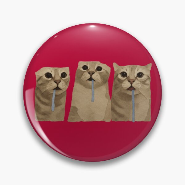Item preview, Triple Drooling Goofy Cats Meme (Crimson) designed and sold by CDPrintsDesigns.