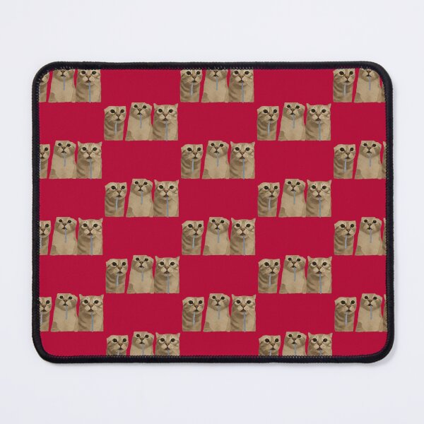 Item preview, Triple Drooling Goofy Cats Meme (Crimson) designed and sold by CDPrintsDesigns.