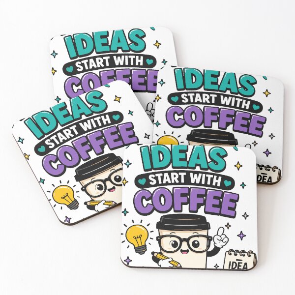 Item preview, My Best Ideas Start With Coffee Funny Quote designed and sold by Gift Phrase Studio.