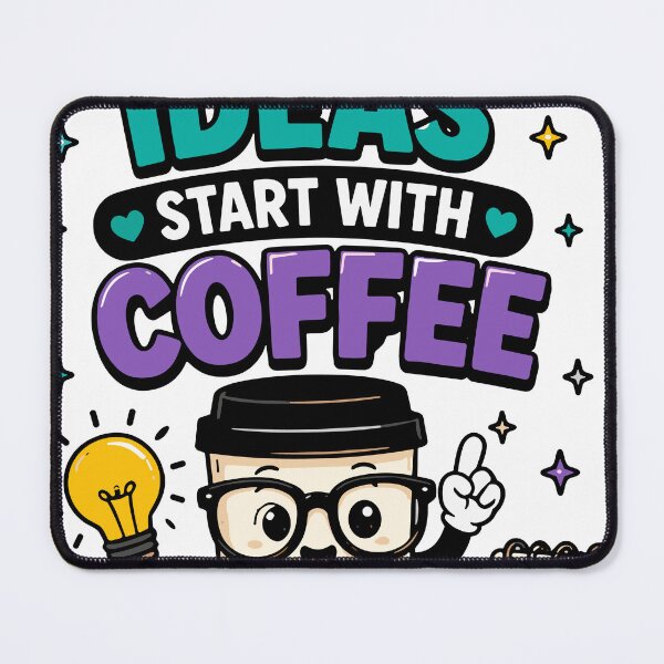 Item preview, My Best Ideas Start With Coffee Funny Quote designed and sold by Gift Phrase Studio.