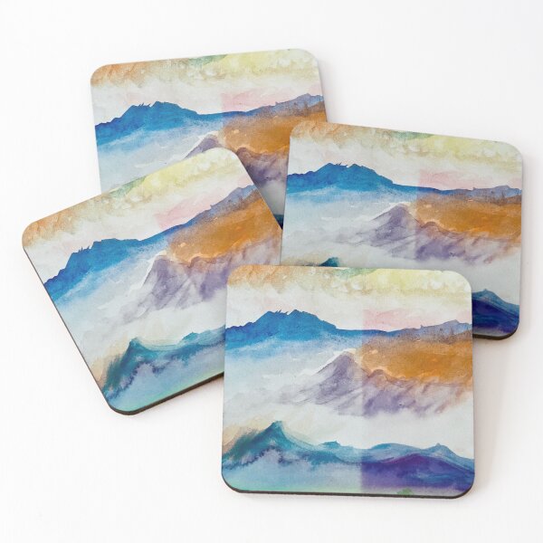 Item preview, Rainbow Misty Mountains - Watercolor Nature Art designed and sold by JamesDArting.
