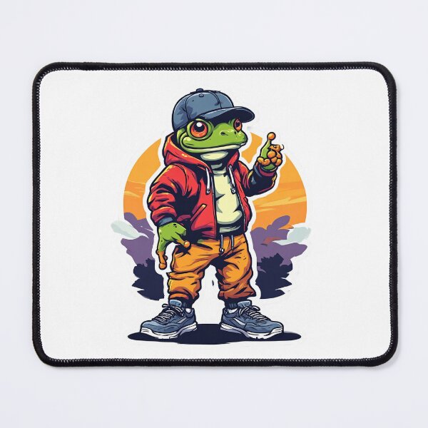 Item preview, Rise and Grind Frog – Motivational Chibi Streetwear Sports Cartoon Sticker designed and sold by Aesthicer.