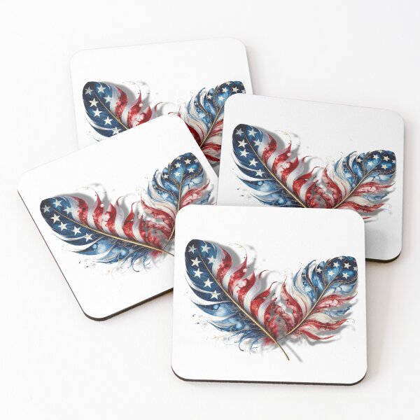 Item preview, Patriotic Feather Wings – Red, White & Blue American Flag Art designed and sold by asudesign.