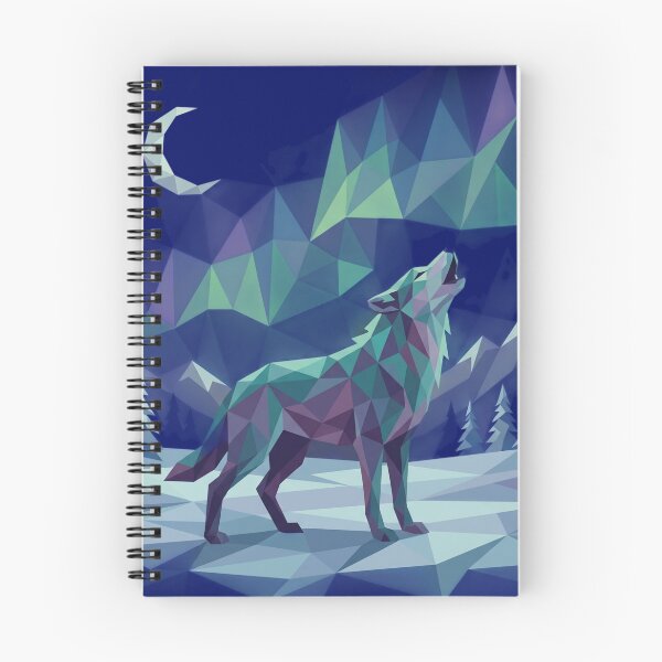Item preview, Geometric Wolf Howling — Aurora Borealis Art designed and sold by Vibz4All.