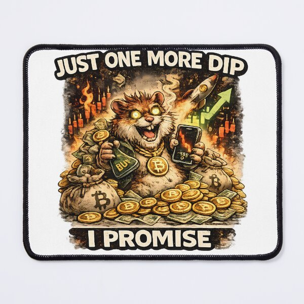 Item preview, Just One More Dip I Promise Funny Crypto Hamster Meme designed and sold by DryHumorPrints.
