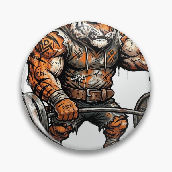 Item preview, Muscular Gym Tiger Lifting Heavy Barbell designed and sold by JeevanStickers.