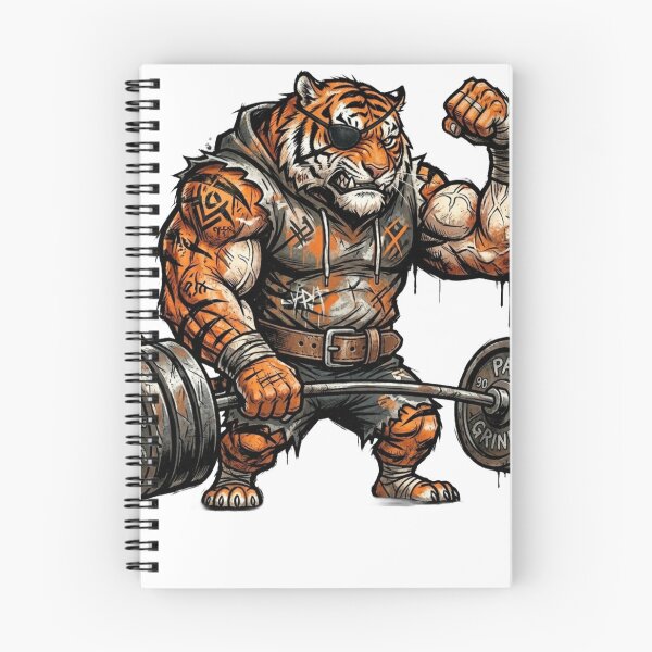 Item preview, Muscular Gym Tiger Lifting Heavy Barbell designed and sold by JeevanStickers.