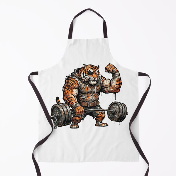 Item preview, Muscular Gym Tiger Lifting Heavy Barbell designed and sold by JeevanStickers.