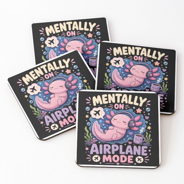 Item preview, Mentally On Airplane Mode Cute Axolotl T-Shirt designed and sold by Globivara Studio.